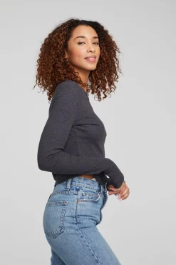 Chaser Brand Moonlight Shadow Black Long Sleeve New