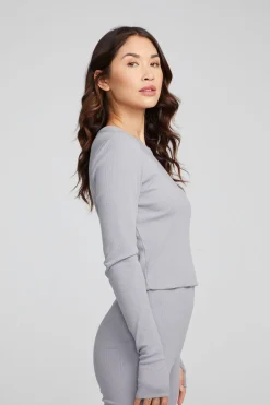 Chaser Brand Moonlight Silver Grey Long Sleeve Best