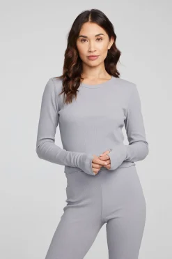 Chaser Brand Moonlight Silver Grey Long Sleeve Best