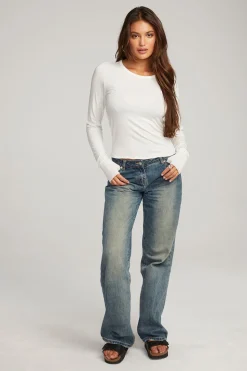 Chaser Brand Moonlight White Long Sleeve New