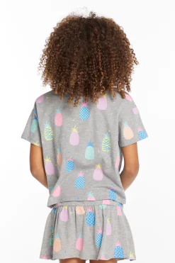 Chaser Brand Multi Pineapple Girls Tee Hot