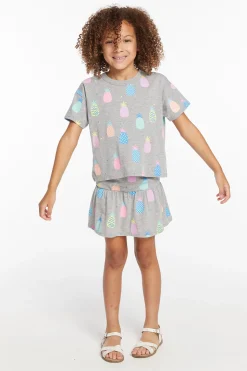 Chaser Brand Multi Pineapple Girls Tee Hot