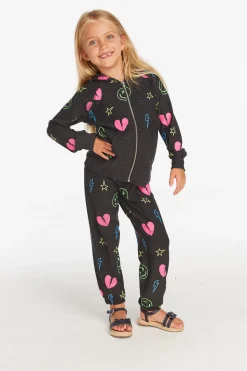 Chaser Brand Neon Heart & Smiles Girls Pant Cheap