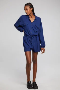 Chaser Brand Nocelle French Blue Jumpsuit Cheap