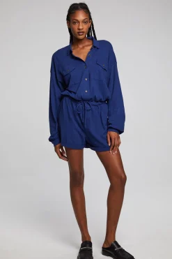 Chaser Brand Nocelle French Blue Jumpsuit Cheap