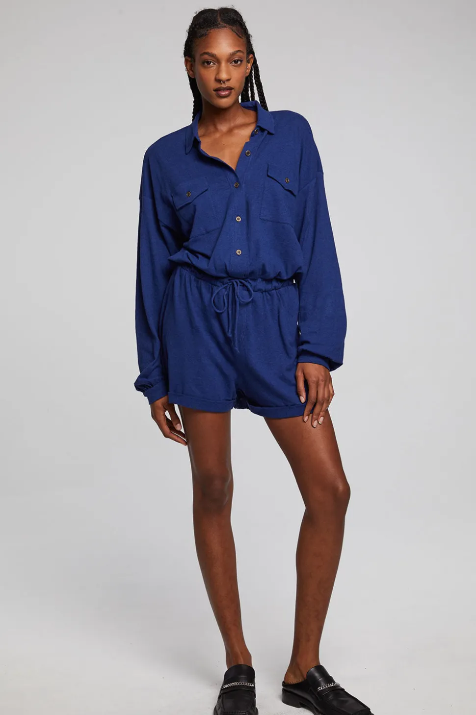 Chaser Brand Nocelle French Blue Jumpsuit Cheap
