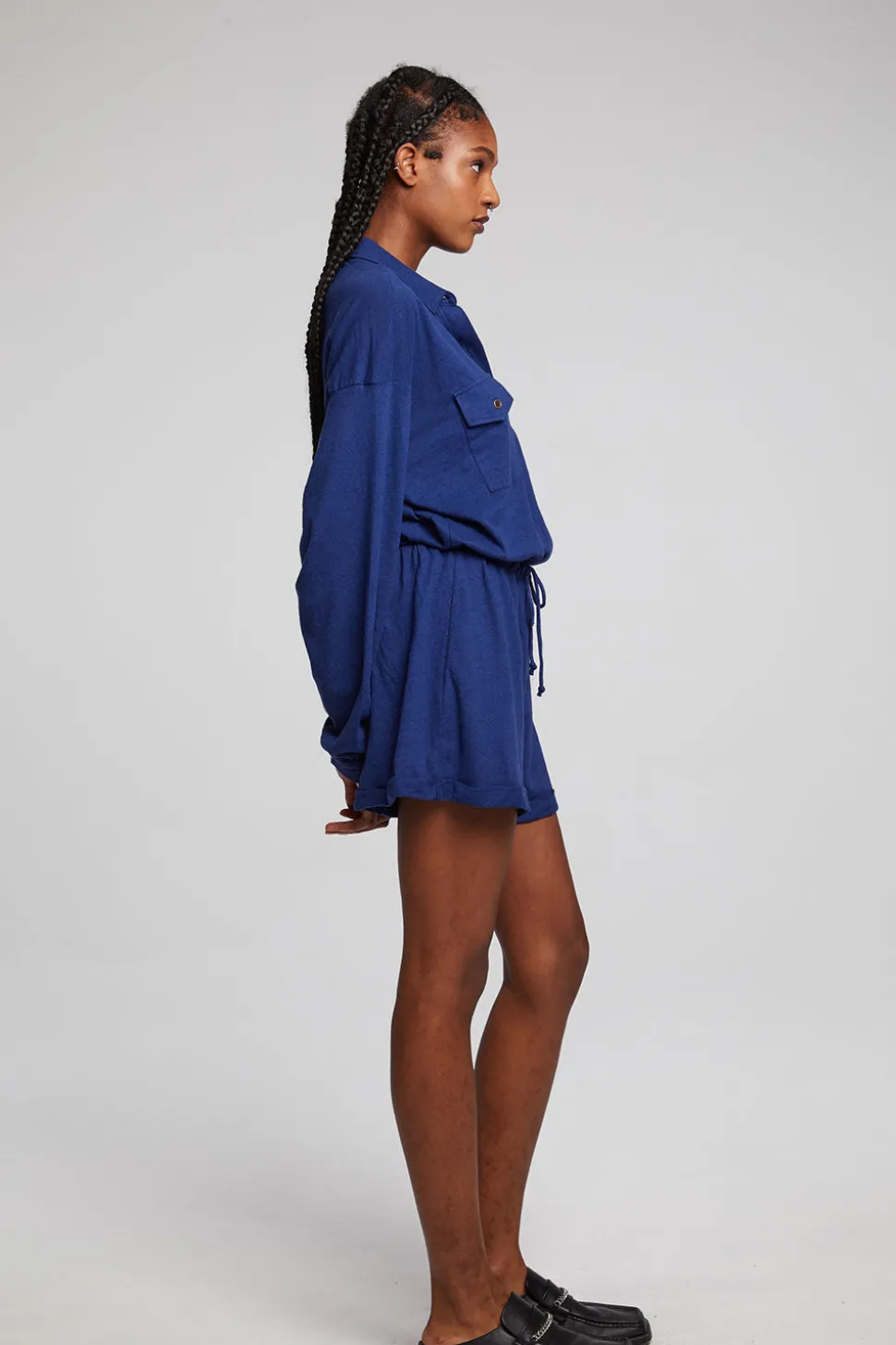 Chaser Brand Nocelle French Blue Jumpsuit Cheap