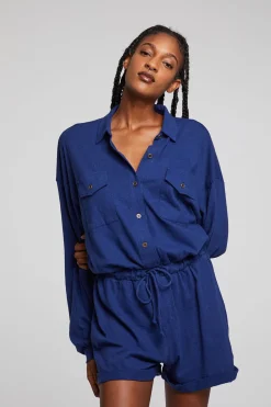 Chaser Brand Nocelle French Blue Jumpsuit Cheap