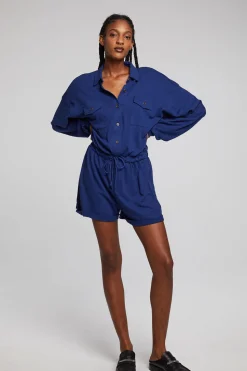 Chaser Brand Nocelle French Blue Jumpsuit Cheap