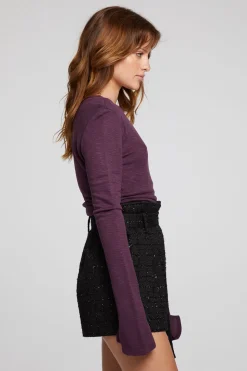 Chaser Brand Nyla Plum Perfect Blouse Outlet