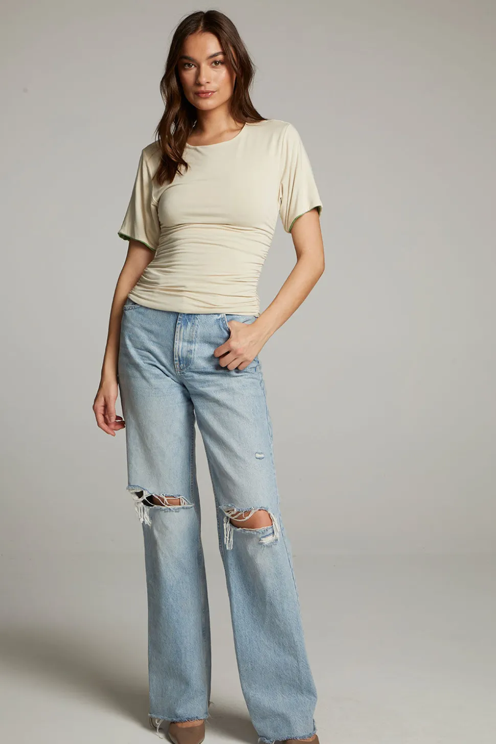 Chaser Brand Ocala Whitecap Grey And Piquant Green Reversible Top Sale