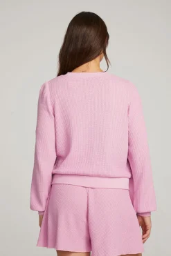 Chaser Brand Owlsey Pastel Lavender Pullover Best Sale