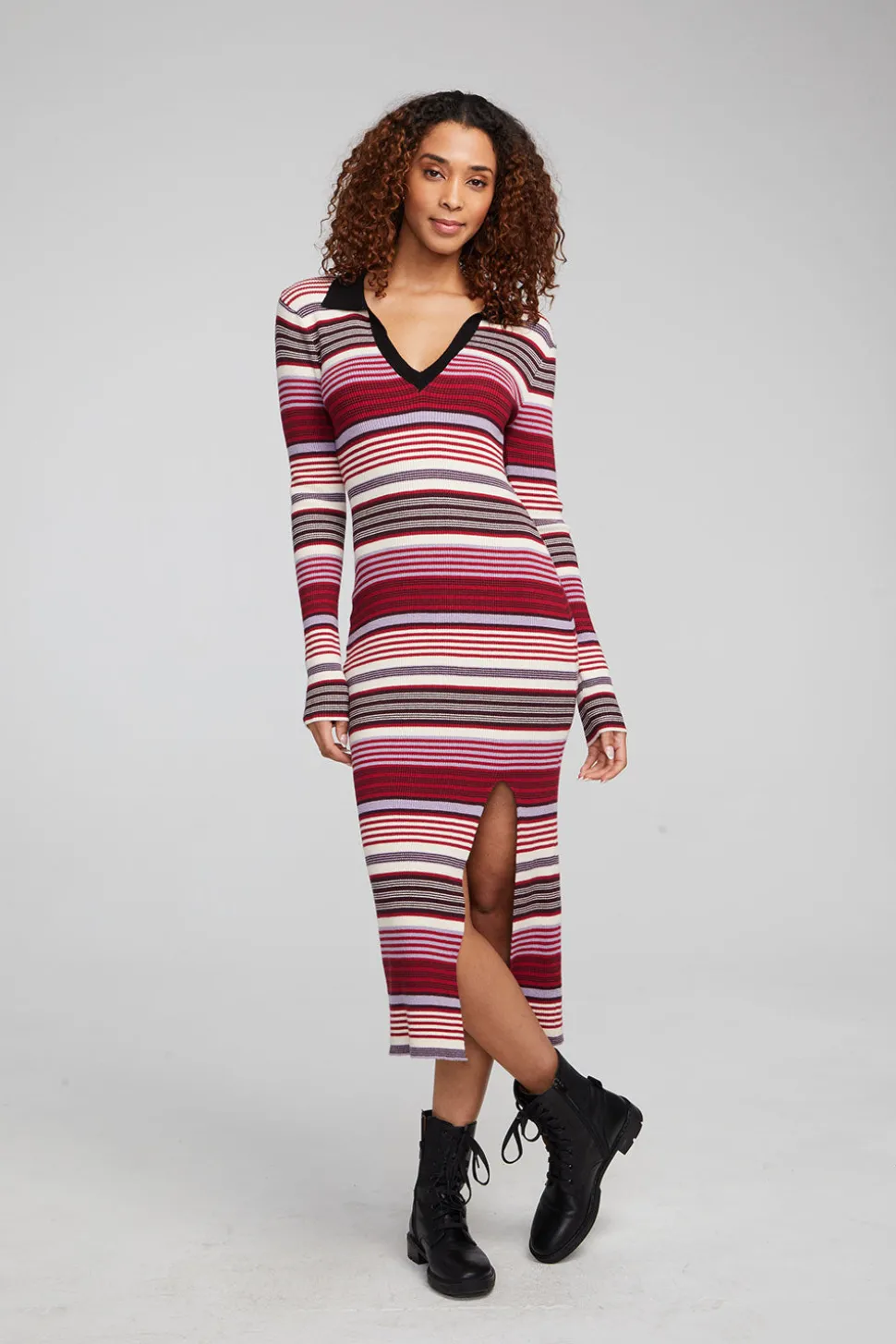 Chaser Brand Palm Roxy Stripe Midi Dress Cheap