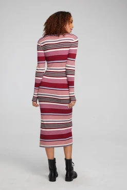 Chaser Brand Palm Roxy Stripe Midi Dress Cheap