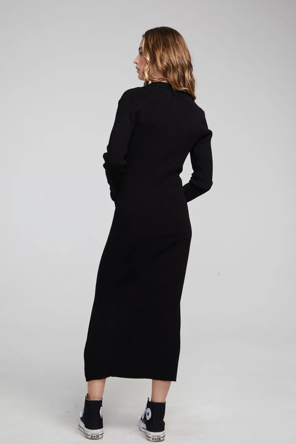 Chaser Brand Palm Shadow Black Midi Dress Online
