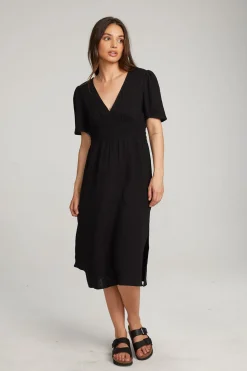 Chaser Brand Palmer Licorice Midi Dress Best