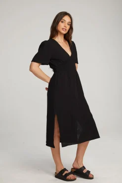 Chaser Brand Palmer Licorice Midi Dress Best