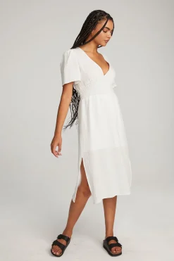 Chaser Brand Palmer White Midi Dress Flash Sale