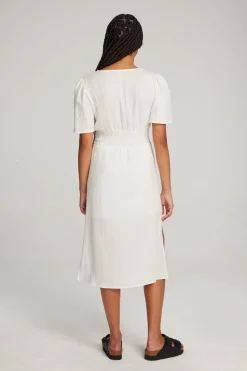Chaser Brand Palmer White Midi Dress Flash Sale