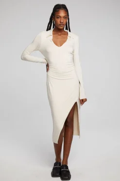 Chaser Brand Palmm Whitecap Grey Midi Dress Flash Sale