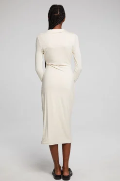 Chaser Brand Palmm Whitecap Grey Midi Dress Flash Sale