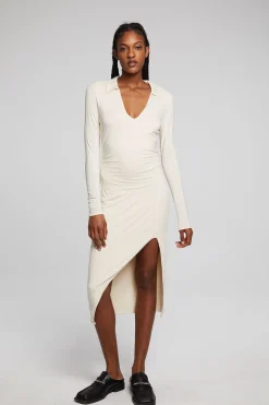 Chaser Brand Palmm Whitecap Grey Midi Dress Flash Sale