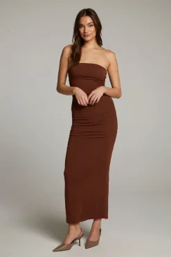Chaser Brand Panama Coffee And Raspberry Reversible Midi Dress Fashion