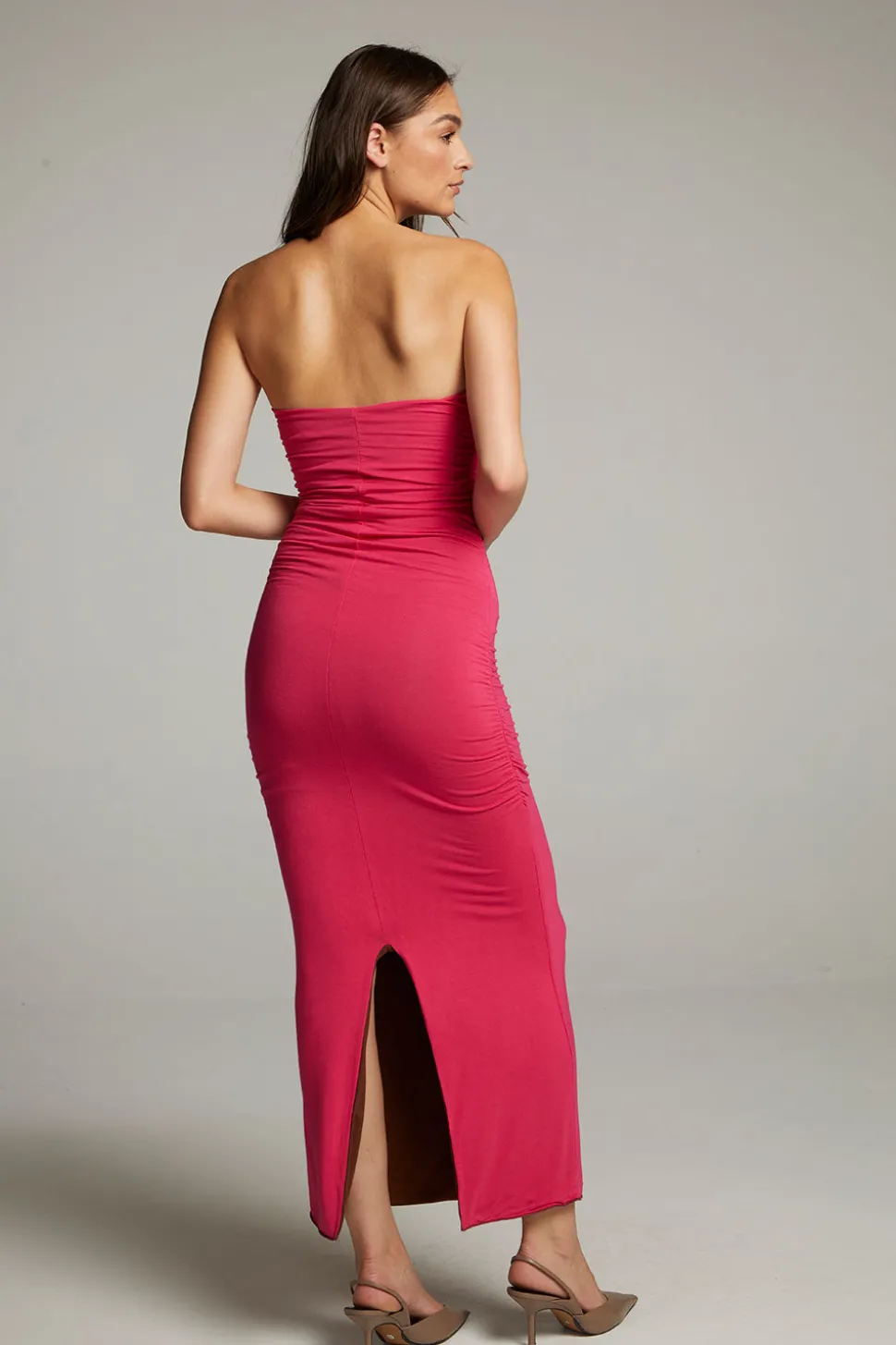 Chaser Brand Panama Coffee And Raspberry Reversible Midi Dress Fashion