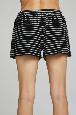 Chaser Brand Paseo Shorts - Black And White Stripe New
