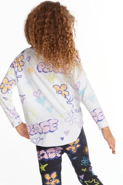 Chaser Brand Peace & Love Girls Long Sleeve Flash Sale
