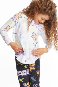 Chaser Brand Peace & Love Girls Long Sleeve Flash Sale
