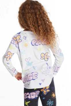Chaser Brand Peace & Love Girls Long Sleeve Flash Sale