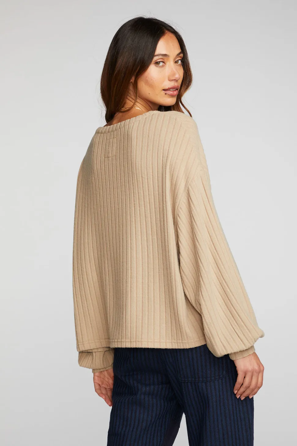 Chaser Brand Poor Boy Rib Long Sleeve Tee Cheap