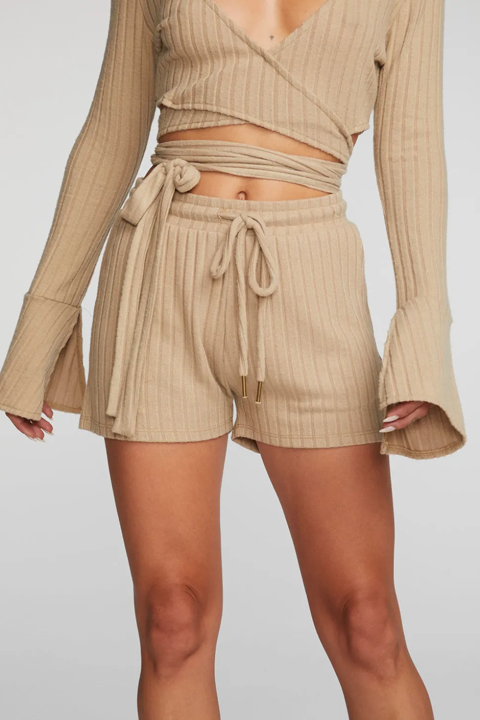 Chaser Brand Poor Boy Rib Shorts With Shoestring Tie Store