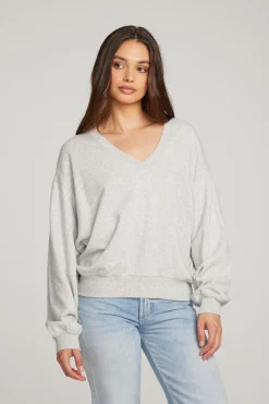 Chaser Brand Poppy Heather Grey Pullover Best