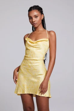 Chaser Brand Positano Lemon Zest Slip Dress Clearance