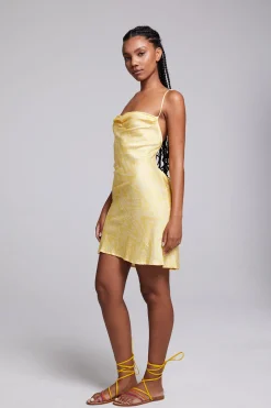 Chaser Brand Positano Lemon Zest Slip Dress Clearance