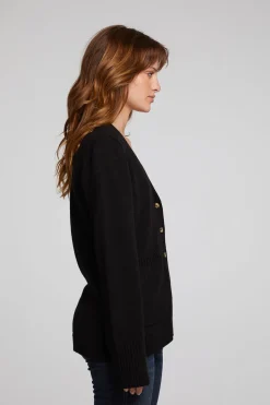 Chaser Brand Presley Licorice Cardigan Outlet