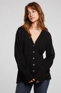 Chaser Brand Presley Licorice Cardigan Outlet