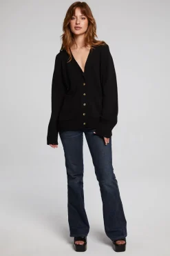 Chaser Brand Presley Licorice Cardigan Outlet