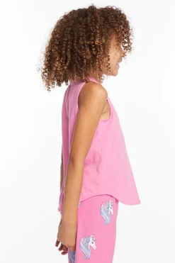 Chaser Brand Pretty Unicorn Girls Vintage Jersey Shirttail Muscle Best Sale