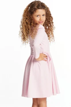 Chaser Brand Puff Girls Long Sleeve Ribbon Dress With Twirl Skirt Clearance