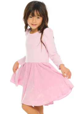 Chaser Brand Puff Long Sleeve Dress With Twirl Skirt Cheap