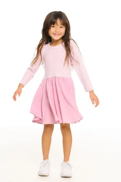 Chaser Brand Puff Long Sleeve Dress With Twirl Skirt Cheap
