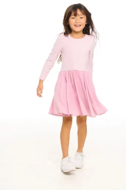 Chaser Brand Puff Long Sleeve Dress With Twirl Skirt Cheap