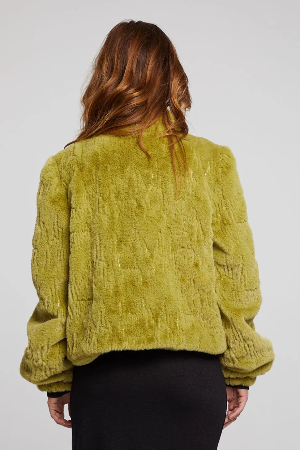 Chaser Brand Puff Sleeve Green Olive Jacket Flash Sale