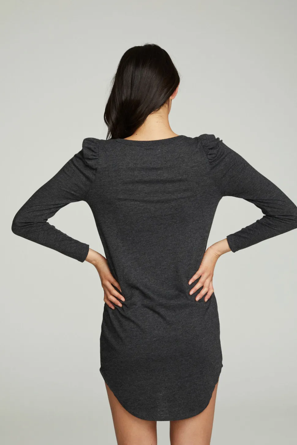 Chaser Brand Puff Sleeve Shirttail Hi Lo Dress Online