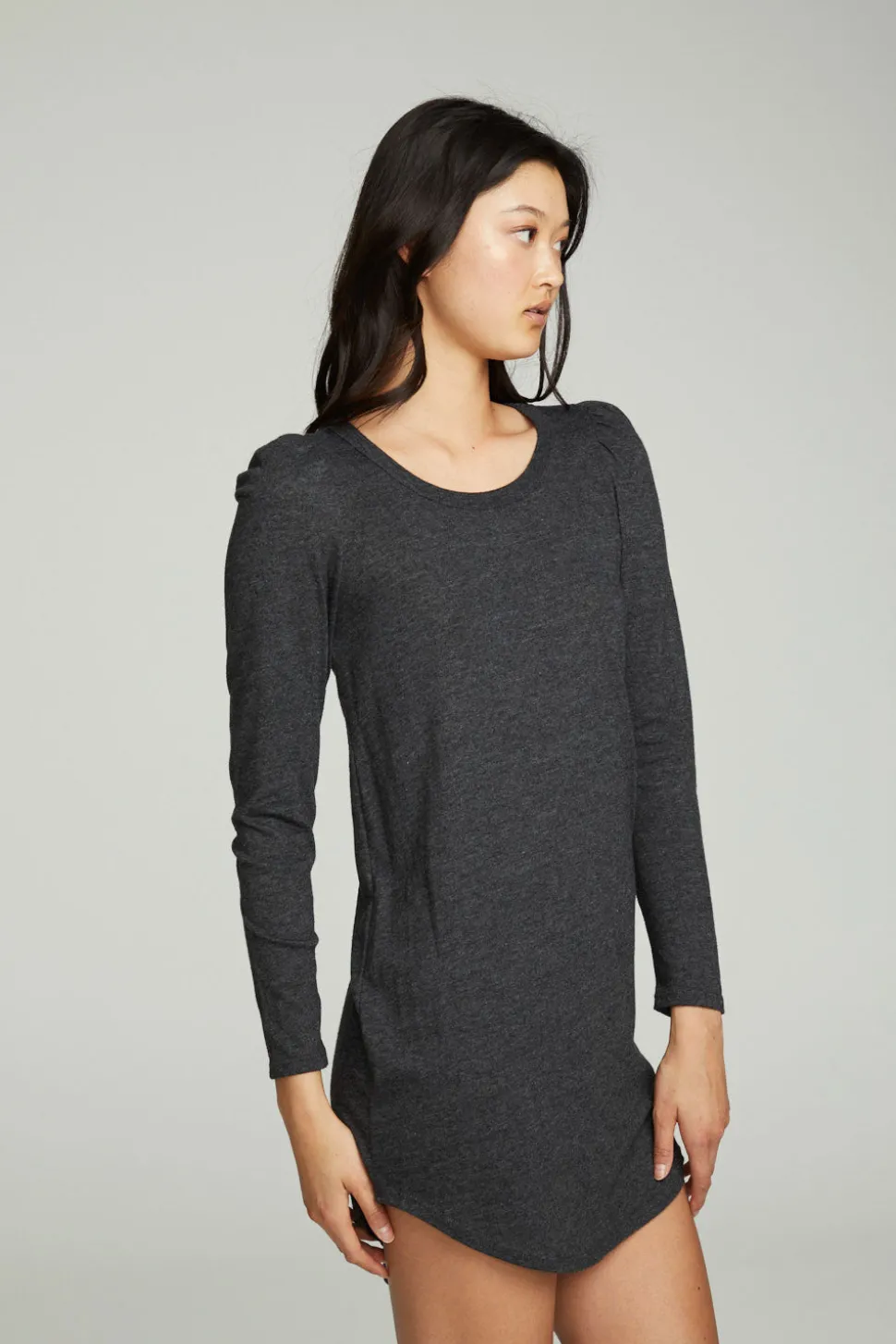 Chaser Brand Puff Sleeve Shirttail Hi Lo Dress Online