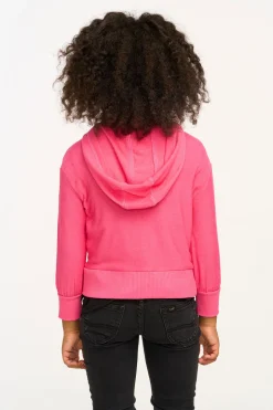 Chaser Brand Puffy Flamingo Pink Cozy Knit Zip Up Hoodie Hot
