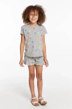 Chaser Brand Rainbow Smiles Girls Crew Neck Tee Flash Sale